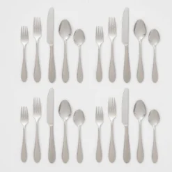 20pc Luxor 18/10 Stainless Steel Flatware Set - Threshold Signature™ -WarmWhisper Store GUEST 0249df9c 4528 4fe4 ae3a bb1cbcc9fee2