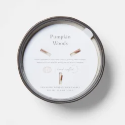 16oz Blackened Bowl Ceramic With Multi Woodwick And Dustcover Pumpkin Woods Candle Black - Threshold™ -WarmWhisper Store GUEST 03e9929e f920 4a95 ab68 41b0ac572b8d