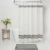 Striped Fringe Shower Curtain Off-White - Threshold™