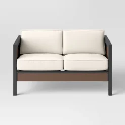 Bryant 2pc Faux Wood Patio Loveseat & Coffee Table - Gray/Natural - Threshold™ -WarmWhisper Store GUEST 05b58bcc 6055 4060 86c3 573372c6e051