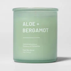Glass Jar Aloe And Bergamot Candle Green - Threshold™ -WarmWhisper Store GUEST 073b9542 5bc7 4c27 b1bf 1bfff5fc259b