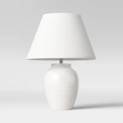 Turned Ceramic Table Lamp White - Threshold™ -WarmWhisper Store GUEST 0c5fcf73 910a 479f a8ce c7fb931048d7
