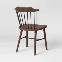 Delway Curved Back Mixed Material Dining Chair Walnut - Threshold™ -WarmWhisper Store GUEST 0d2d8049 ce91 4666 9215 7046a869d02c