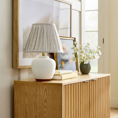 Ceramic Table Lamp with Gingham Print Pleated Shade White (Includes LED Light Bulb) - Threshold™ designed with Studio McGee Ceramic Table Lamp With Gingham Print Pleated Shade White (Includes LED Light Bulb) - Threshold™ Designed With Studio McGee -WarmWhisper Store GUEST 10c5c200 a8d1 4e1e a80e 6abdde9f35c2