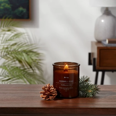 9oz Lidded Amber Glass Jar Crackling Wooden Wick Fennel and Pine Candle - Threshold™ 9oz Lidded Amber Glass Jar Crackling Wooden Wick Fennel And Pine Candle - Threshold™ -WarmWhisper Store GUEST 12b52490 9d00 4e2c 8c08 8dca32cfa8c6