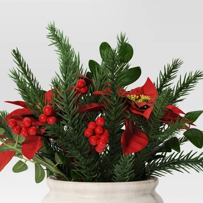 Artificial Plant Large Mixed Greenery and Poinsettia Arrangement - Threshold™ Artificial Plant Large Mixed Greenery And Poinsettia Arrangement - Threshold™ -WarmWhisper Store GUEST 14bbf075 94c4 4e40 a2ea c77b1c18f1cd