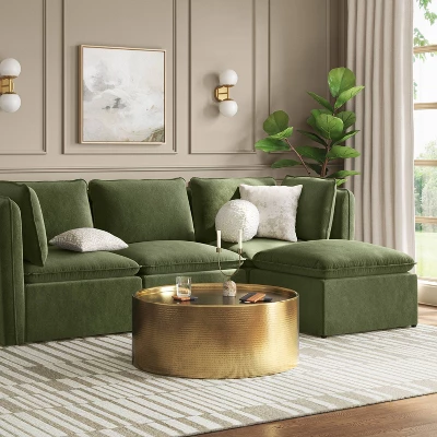 Haven Velvet Modular French Seam Corner Sofa Dark Green - Threshold™ Haven Velvet Modular French Seam Corner Sofa Dark Green - Threshold™ -WarmWhisper Store GUEST 157f807a 7335 4cb0 9562 f5bdf52fca09 1