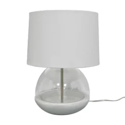 Glass Mixed Material Table Lamp Gray (Includes LED Light Bulb) - Threshold™ -WarmWhisper Store GUEST 17b066c2 77d6 4bca a32a b23c458c85da