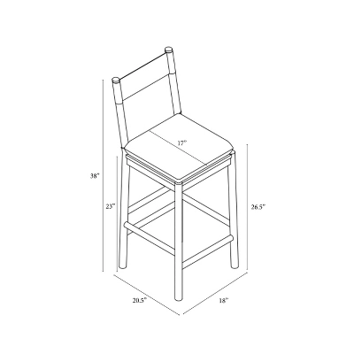 Emery Wood Counter Height Barstool with Upholstered Seat and Sling Back Natural - Threshold™ designed with Studio McGee Emery Wood Counter Height Barstool With Upholstered Seat And Sling Back Natural - Threshold™ Designed With Studio McGee -WarmWhisper Store GUEST 195f58ad 8370 4b07 a2c7 caa1f841e5e6