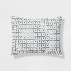 Embroidered Grid Sham Blue - Threshold™ -WarmWhisper Store GUEST 1c3898ef e092 4273 bb16 38eaa25ad802
