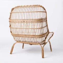 Wicker & Metal Outdoor Patio Chair, Egg Chair Natural - Threshold™ Designed With Studio McGee -WarmWhisper Store GUEST 28382aa6 dee2 4001 9b12 305562e94096