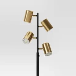 Dean Spotlight Floor Lamp Black/Brass (Includes LED Light Bulb) - Threshold™ -WarmWhisper Store GUEST 2f16513e 21a0 40c4 b946 c34743de6af1