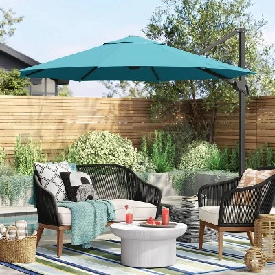 11'x11' Offset Patio Umbrella Turquoise - Black Pole - Threshold™ 11'x11' Offset Patio Umbrella Turquoise - Black Pole - Threshold™ -WarmWhisper Store GUEST 30d09e40 c4a6 47eb 8f51 e592afee21d5