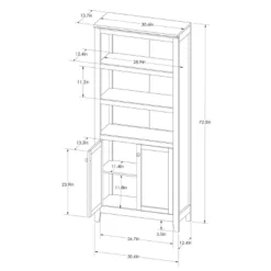 72" Carson 5 Shelf Bookcase With Doors - Threshold™ -WarmWhisper Store GUEST 3a1f8290 d158 40aa b1f4 5779b61cc696