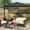 11'x11' Offset Patio Umbrella Black - Black Pole - Threshold™