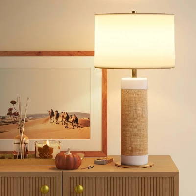 Ceramic Table Lamp with Natural Wrap White - Threshold™ Ceramic Table Lamp With Natural Wrap White - Threshold™ -WarmWhisper Store GUEST 40961763 f43c 4dbc a65b 5f368af00fad