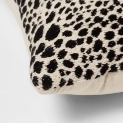 Square Jacquard Leopard Decorative Throw Pillow Black/Natural - Threshold™ -WarmWhisper Store GUEST 428e0ddc 7458 4bb1 8b9a 71e11e80babc