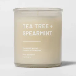 Glass Jar Tea Tree And Spearmint Candle Beige - Threshold™ -WarmWhisper Store GUEST 44b883d8 baee 4787 a74c 3d32a16e8b4f
