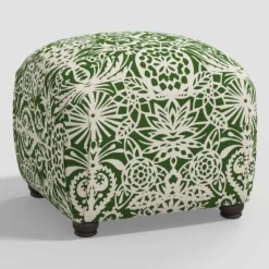 Poppy Ottoman In Damask - Skyline Furniture -WarmWhisper Store GUEST 4b8b4ed1 8a13 4fb4 a09f 3532b0c02365
