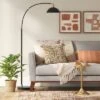 Adjustable Arc Floor Lamp With Swivel Head Black (Includes LED Light Bulb) - Threshold™