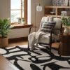 Abstract Inkblot Rug Black/White - Threshold™