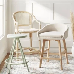 Parksley Rattan And Woven Counter Height Barstool White - Threshold™ -WarmWhisper Store GUEST 51f30ece 4c8b 4fcf 8461 e948b9e3ffda