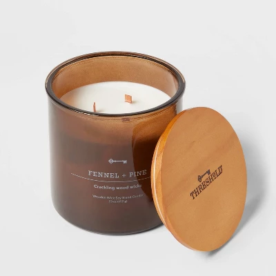 23oz XL 3-Wick Fennel + Pine Wooden Amber Glass with Wood Lid and Stamped Logo Amber Candle - Threshold™ 23oz XL 3-Wick Fennel + Pine Wooden Amber Glass With Wood Lid And Stamped Logo Amber Candle - Threshold™ -WarmWhisper Store GUEST 56c58b3a 040c 4c2b 8bec d789216ffd64