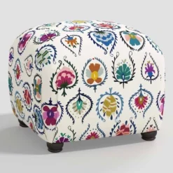 Poppy Ottoman In Damask - Skyline Furniture -WarmWhisper Store GUEST 5867c2e1 d2bd 4764 a0a7 f4768b2f2ade