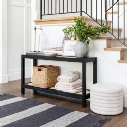 Console Table With Woven Rattan Shelf Black - Threshold™ Designed With Studio McGee -WarmWhisper Store GUEST 5cacba25 9de0 4a9b 86d8 dd94f14308e1