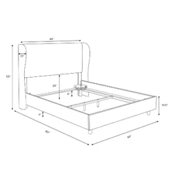 Tufted Velvet Upholstered Wingback Bed - Skyline Furniture -WarmWhisper Store GUEST 5da2749b d032 4d56 b9b0 63f6063781e0