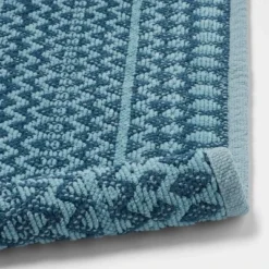 20"x32" Mixed Texture Chenille Bath Rug Teal Blue - Threshold™ -WarmWhisper Store GUEST 5f518d55 c95d 450d 8e28 f9ed439cc95f