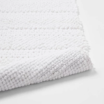 20"x32" Knit Striped Chenille Bath Rug Fringe White - Threshold™ 20"x32" Knit Striped Chenille Bath Rug Fringe White - Threshold™ -WarmWhisper Store GUEST 6239af6f a180 4d02 b1e9 c8e4e3c6d71f