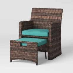 Halsted 5pc Wicker Small Space Patio Furniture Set - Threshold -WarmWhisper Store GUEST 6c98a51f 7020 4c1a ae2d db726576d1ba