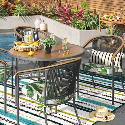 7'x10' Textural Stripe Rectangular Woven Outdoor Area Rug Light Green - Threshold™ 7'x10' Textural Stripe Rectangular Woven Outdoor Area Rug Light Green - Threshold™ -WarmWhisper Store GUEST 6fe3ac80 29b6 4bb0 8d1b 2520875380fc