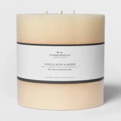 Pillar Vanilla Bean And Amber Candle - Threshold™ -WarmWhisper Store GUEST 768825da eabe 4580 a273 79dad14697f6