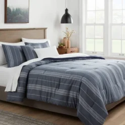 5pc Reversible Heathered Herringbone Stripe Comforter Set - Threshold™