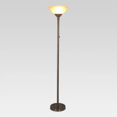 Torchiere Floor Lamp with Glass Shade - Threshold™ Torchiere Floor Lamp With Glass Shade - Threshold™ -WarmWhisper Store GUEST 7a078c99 2b19 4a4e 91a3 51fa0588cc7e