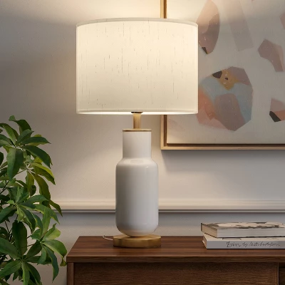 Large Assembled Tapered Glass Table Lamp (Includes LED Light Bulb) White - Threshold™ Large Assembled Tapered Glass Table Lamp (Includes LED Light Bulb) White - Threshold™ -WarmWhisper Store GUEST 7b953750 6ff4 40c5 8898 0bfa55007291