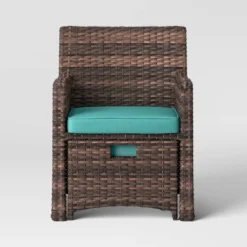 Halsted 5pc Wicker Small Space Patio Furniture Set - Threshold -WarmWhisper Store GUEST 7da52616 f807 45db b6ea bca278143673