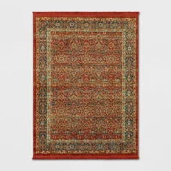 Damask Woven Persian With Fringe Rug - Threshold -WarmWhisper Store GUEST 8003e9ae 9aa3 4a9a bdf6 4e8eb0b873b9