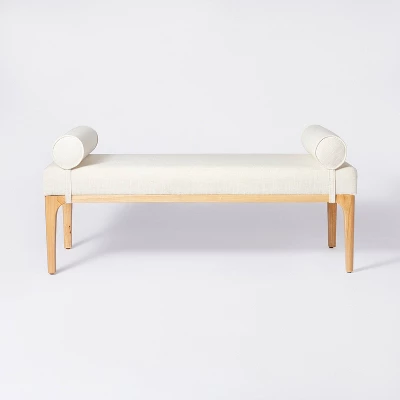 Randolph Bench with Bolster Pillows Linen - Threshold™ designed with Studio McGee Randolph Bench With Bolster Pillows Linen - Threshold™ Designed With Studio McGee -WarmWhisper Store GUEST 8043040b 0df3 43be 8cbf d76d62740f76