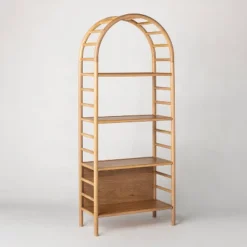 72" Holladay Curved Wooden Bookcase - Threshold™ Designed With Studio McGee -WarmWhisper Store GUEST 84aacca0 2437 4d03 8b04 6e3f30c27fb1