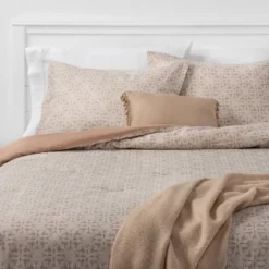 5pc Printed Geo Comforter Set Assorted Beiges - Threshold™ -WarmWhisper Store GUEST 84ab46c4 1804 4b92 9be5 04c944d2f5db