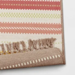 7' X 10' Textural Stripe Woven Outdoor Rug Pink - Threshold™ -WarmWhisper Store GUEST 8cfd2fd5 5bd5 4e16 9c2a c386fdabfe2f