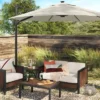 11'x11' Offset Solar Patio Umbrella - Black Pole - Threshold™