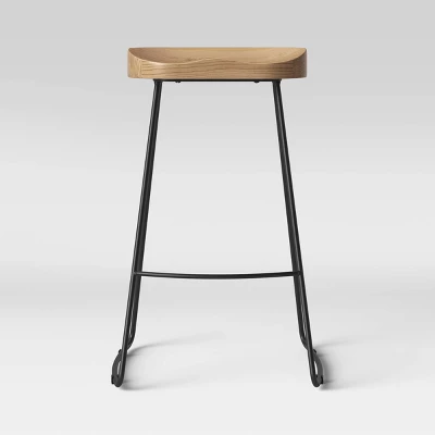 Hull Low Back Barstool Wood/Metal - Threshold Hull Low Back Barstool Wood/Metal - Threshold -WarmWhisper Store GUEST 94c2a590 54b9 4e8d 8e3a 2a073684c565