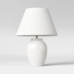 Turned Ceramic Table Lamp White - Threshold™ -WarmWhisper Store GUEST a3c43bdb 74c2 4bbe a3c8 10bb261e03b9