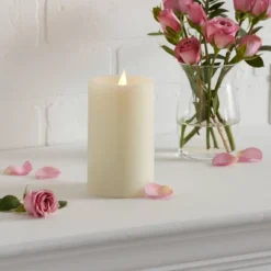 3" X 5" LED Pillar Candle Cream - Threshold™