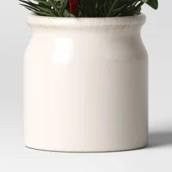 Artificial Plant Small Mixed Greenery And Poinsettia Arrangement - Threshold™ -WarmWhisper Store GUEST a9053a0b a30d 4a80 8590 df35b1f76a81