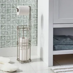 4 Roll Reserve Plus Freestanding Toilet Tissue Holder Silver - Threshold™